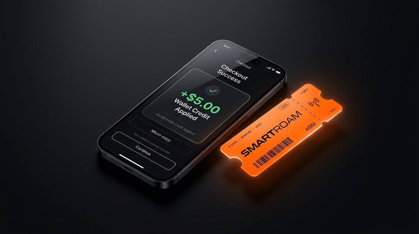 MobiMatter promo code SMARTROAM displaying 50 percent wallet cashback reward